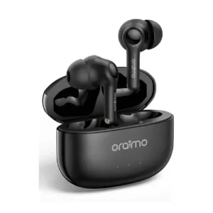 Oraimo FreePods 3C ENC Calling Noise Cancellation, powerful bass 4 mics, Long Playtime True Wireless Earbuds IPX5-Water Resistant, Via App Black
