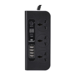 Earldom ES-SC02 Power socket 3 ports and 4 USB - Black