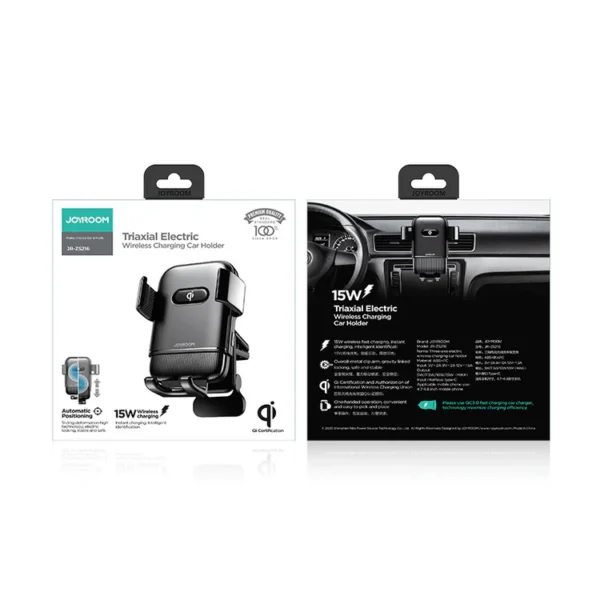 Joyroom JR-ZS216 Wireless Charger and Dashboard Car Holder - Black