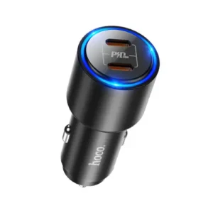 NZ3 Clear way, dual Type-C PD20W car charger, total output 40W, support fast charging protocols, set with 1m cable Type-C to Lightning.
