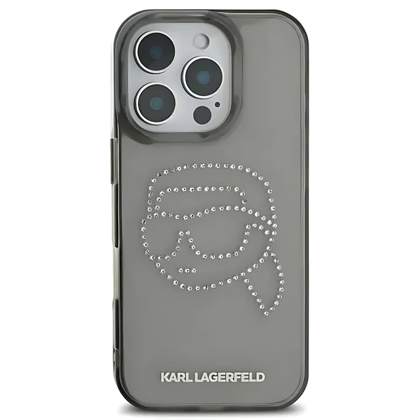 Karl Lagerfeld IML Hard Case With Karl Head Logo Rhinestones