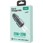 Lanex Car Charger With (Type-C To Lightning Cable) 20 Watt