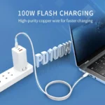 ⁦كابل شحن سريع LANEX من النوع C إلى النوع C 100 وات 1 متر LS29CC⁩ - الصورة ⁦6⁩