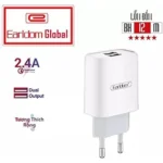 EARLDOM ES-196 Dual USB Travel Charger with Micro USB Cable - White - Image 2