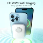 ⁦JR-W030 بنك الطاقة اللاسلكي المغناطيسي بقوة 20 وات مع حامل حلقي سعة 6000 مللي أمبير في الساعة⁩ - الصورة ⁦6⁩