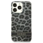 جراب GUESS الصلب باللون الرمادي المرقط لهاتف iPhone 13 pro max