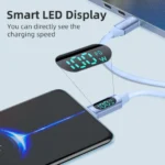 Maxco MS06CC Silicone Cable 100W Type-c to Type-c with Digital Display 200CM - Blue - Image 2