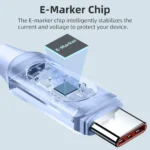 Maxco MS06CC Silicone Cable 100W Type-c to Type-c with Digital Display 200CM - Blue - Image 7