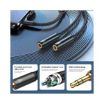 ⁦Joyroom SY-A04 سماعة رأس ذكر إلى 2 أنثى كابل صوت مقسم Y 0.2 متر - أسود⁩ - الصورة ⁦3⁩