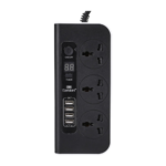 ايرلدوم ES-SC02 مقبس كهرباء 3 منافذ و4 USB - أسود
