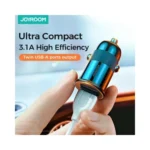 Joyroom C-A06 3.1A dual-port smart car charger black - Image 4