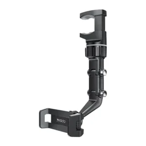 YESIDO C192 مرآة الرؤية الخلفية حامل هاتف عالمي متعدد الزوايا قابل للتعديل (أسود)