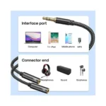 ⁦Joyroom SY-A04 سماعة رأس ذكر إلى 2 أنثى كابل صوت مقسم Y 0.2 متر - أسود⁩ - الصورة ⁦5⁩