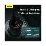 ⁦Baseus CCZX-01 100W USB + Type-C / USB-C شاشة رقمية PPS شحن سريع للسيارة 6 (أسود)⁩ - الصورة ⁦7⁩