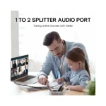 ⁦Joyroom SY-A04 سماعة رأس ذكر إلى 2 أنثى كابل صوت مقسم Y 0.2 متر - أسود⁩ - الصورة ⁦7⁩