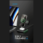 ⁦ماكسكو MW07 شاحن لاسلكي قابل للطي 3 في 1 بقوة 15 واط مع دعم MagSafe⁩ - الصورة ⁦5⁩