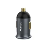 ⁦شاحن السيارة السريع بمنفذين 30 وات من ماكسكو MQ06 - رمادي⁩ - الصورة ⁦2⁩