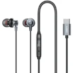 لانيكس TYPE-C سماعة أذن سلكية معدنية بصوت ستيريو ديناميكي – أسود