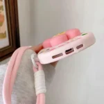 Cute 3D Floral Soft Silicone Case with Wrist Strap - Image 6