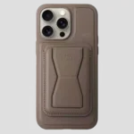 HDD Leather Cover for iPhone 15 Pro Max with Stand & Pocket and Magsafe - Titanium