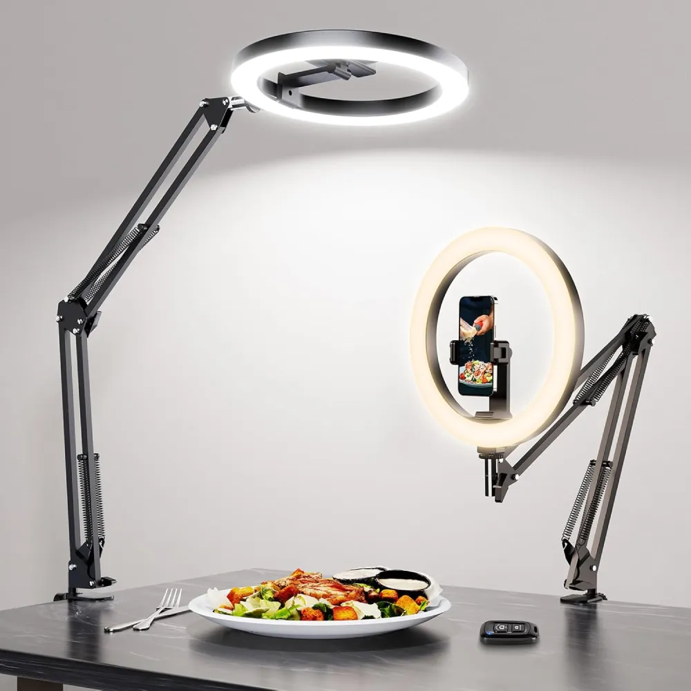 LUXSURE Overhead Phone Mount with Ring Light