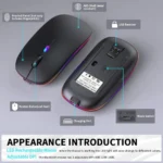 KANMABPC Dual-Mode Wireless Rechargeable LED Mouse