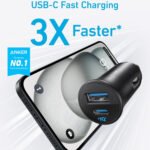 ⁦شاحن سيارة أنكر (Anker) بقوة 30 واط - منفذين USB-C و USB-A⁩ - الصورة ⁦2⁩