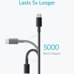 Anker Nylon USB-A to USB-C Cable - 6ft (1.8m) - Black-A8173H11 - Image 3