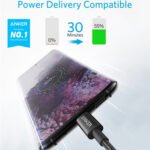 ⁦كابل أنكر 322 نايلون من USB-C إلى USB-C - بقوة 60 واط - طول 3 قدم (0.9 متر)-A8752H11⁩ - الصورة ⁦2⁩