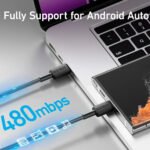 ⁦كابل أنكر 322 (Anker 322) نايلون من USB-C إلى USB-C - بقوة 60 واط - طول 3 قدم (0.9 متر) - أسود - A81F5H11⁩ - الصورة ⁦3⁩