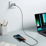 ⁦كابل أنكر 322 (Anker 322) نايلون من USB-C إلى USB-C - بقوة 60 واط - طول 6 قدم (1.8 متر) - أسود - A81F6H11⁩ - الصورة ⁦4⁩