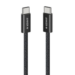 كابل أنكر زولو  من USB-C إلى USB-C - قوة شحن خارقة 240 واط - طول 3 قدم (0.9 متر) - أسود-A8060H12