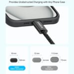 ⁦كابل أنكر زولو  من USB-C إلى USB-C - قوة شحن خارقة 240 واط - طول 3 قدم (0.9 متر) - أسود-A8060H12⁩ - الصورة ⁦3⁩
