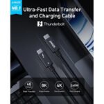 Anker Prime Thunderbolt 4 Cable (3.3ft/1m) - 240W Charging - 40Gbps Data Transfer - Black - A84N0011 - Image 2