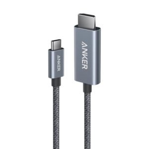 Anker Nano USB-C to HDMI Cable (6ft/1.8m) - 4K@60Hz Ultra HD - Braided Nylon - Black - A87E0H12
