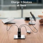 Anker PowerPort III (735 Charger) 65W Fast Charger - 3-Port Compact Wall Charger - Black - A2667G12 - Image 4
