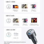 Anker 167.5W 3-Port Car Charger - Ultra-Fast Charging Station - Black - B2737HA1 - Image 7